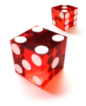 5 stk. r�de casino terninger