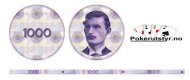 25 stk. 1000 NOK keramikksjetonger