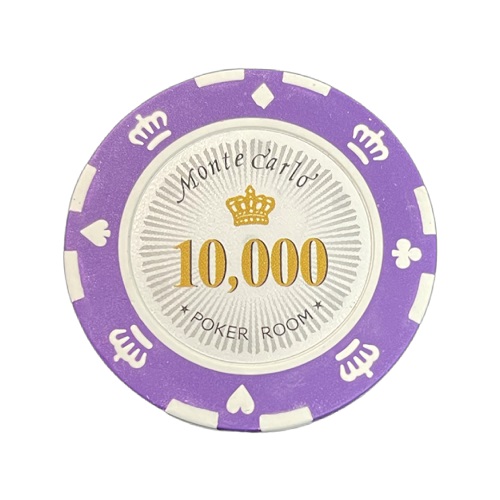 Bilde av Monte Carlo 14g clay sjetonger verdi 10000 25 stk.