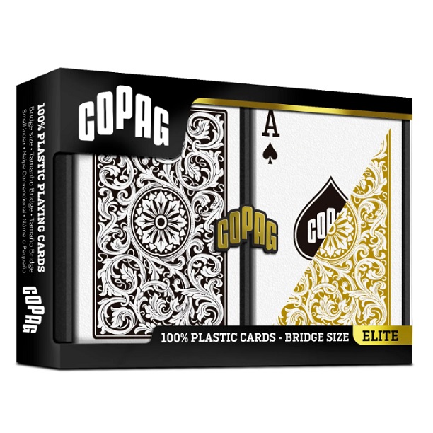 Bilde av Copag pokerkort reg. index 2pk. (bridge size) black and gold