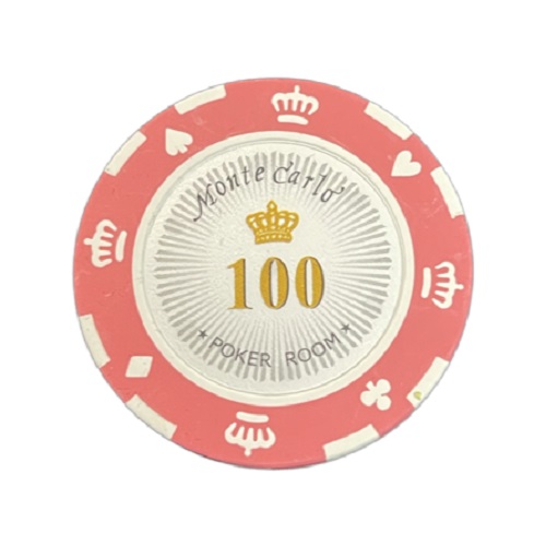 Hovedbilde Monte Carlo 14g clay sjetonger verdi 100 25 stk.