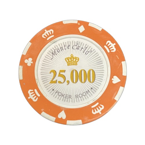 Bilde av Monte Carlo 14g clay sjetonger verdi 25000 25 stk.