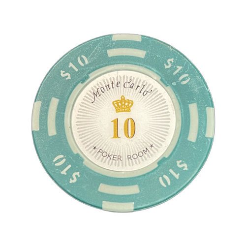 Hovedbilde Monte Carlo de lux 14g clay sjetonger verdi 10 25 stk.