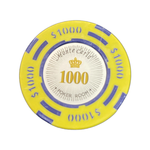 Bilde av Monte Carlo de lux 14g clay sjetonger verdi 1000 25 stk.