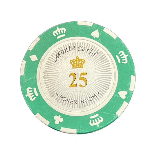 Hovedbilde Monte Carlo 14g clay sjetonger verdi 25 25 stk.
