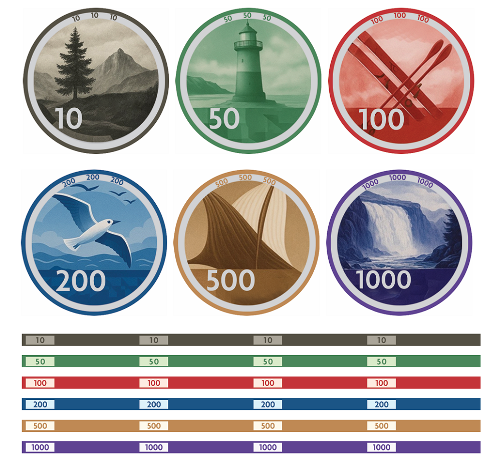 Hovedbilde Keramikk sjetonger med ditt eget design (custom chips)